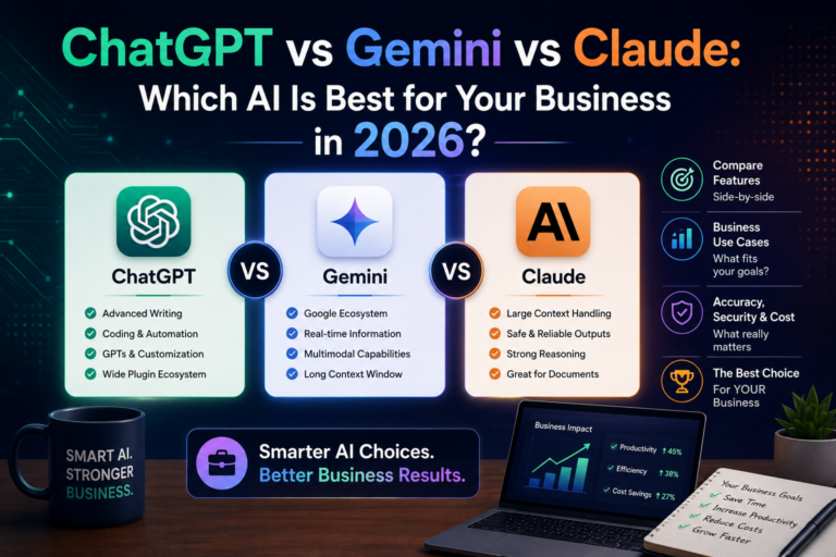 ChatGPT vs Gemini vs Claude comparison for business use in 2026.comparison for business use in 2026