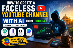 faceless YouTube channel with AI in Ethiopia 2026 &mdash; complete tutorial