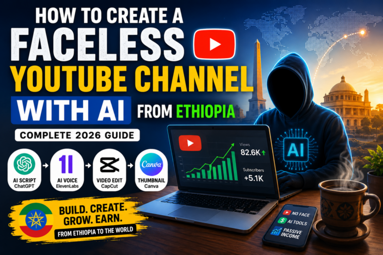 faceless YouTube channel with AI in Ethiopia 2026 — complete tutorial