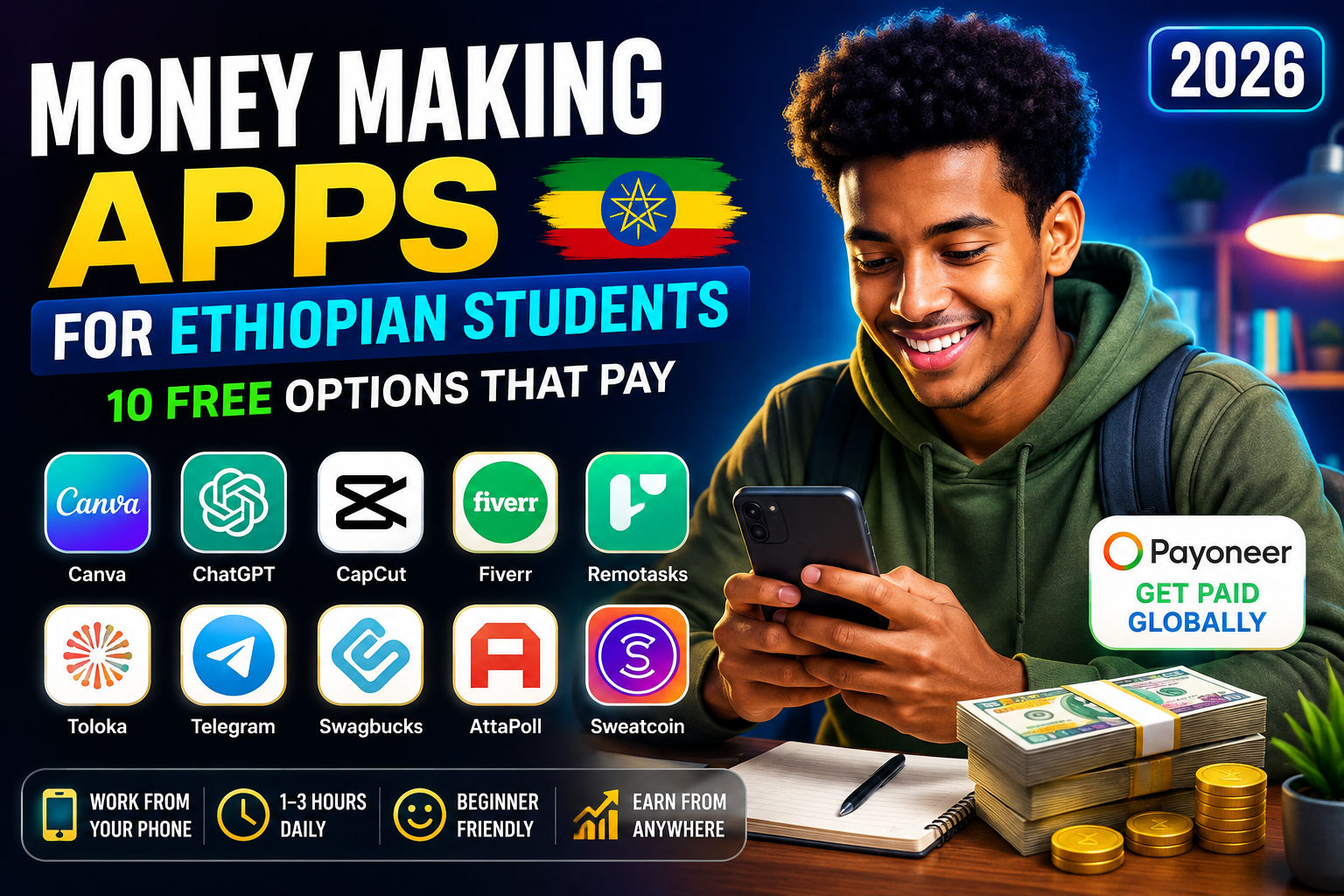 Money Making Apps for Ethiopian Students: 10 Free Options That Pay in 2026